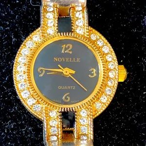 Novelle Two Tone watch sparkly Bracelet Guc 7”